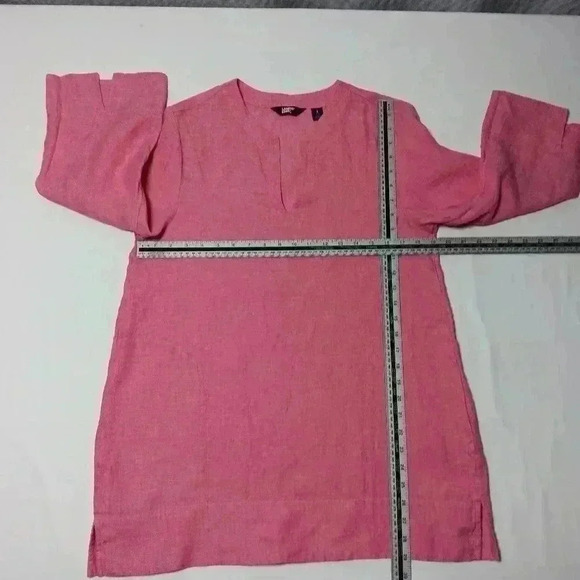 Lands End 💯 Linen 3/4 length  sleeve v neck pull over top. Ladies Size S - Picture 3 of 8
